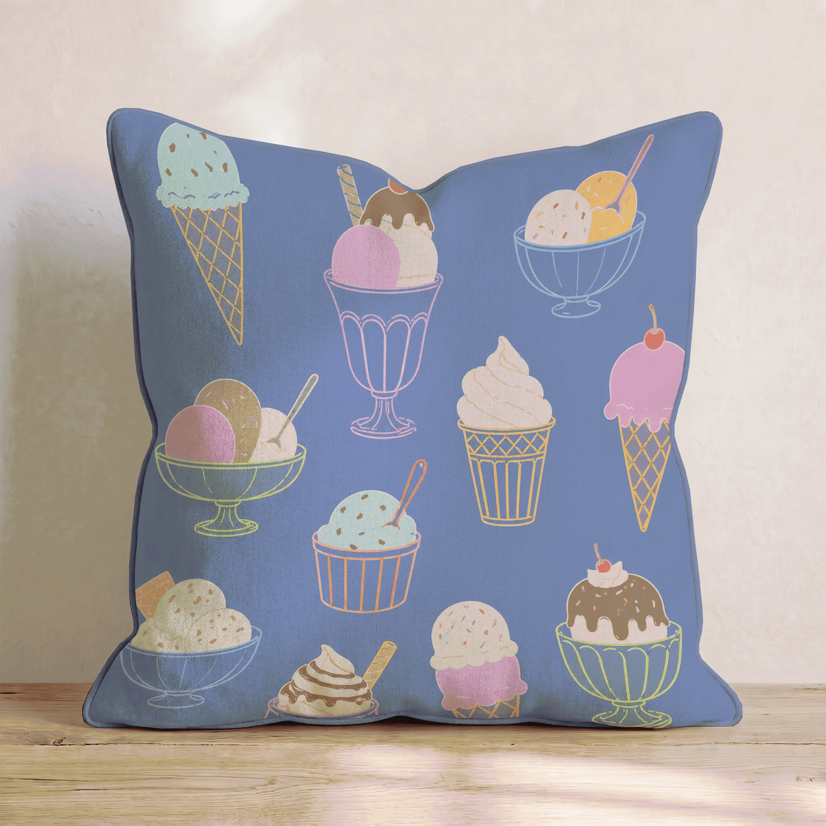 Ice Cream Pattern Throw Pillow - Benton Lane Home - Hillcroft Home