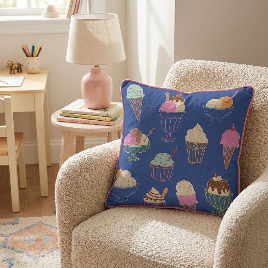 Ice Cream Pattern Throw Pillow - Benton Lane Home - Hillcroft Home