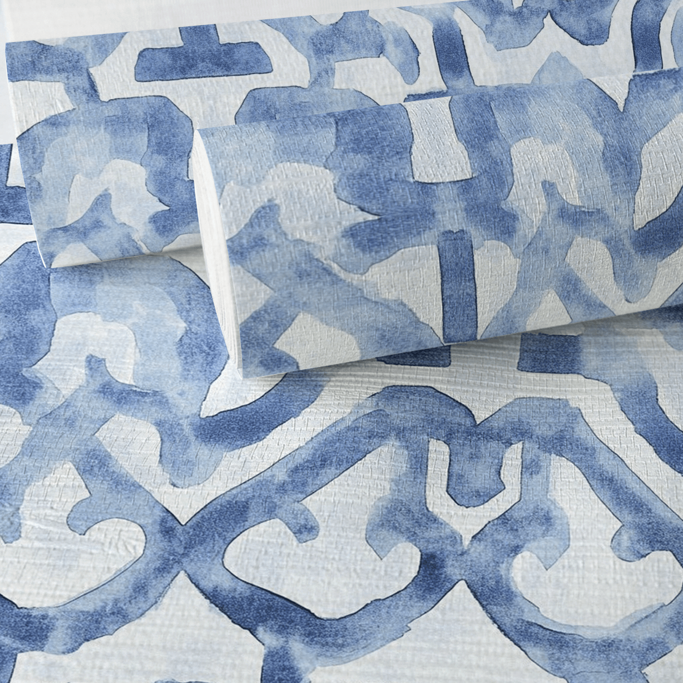 Icy Arabesque Faux Grasscloth Wallpaper - Painted Paper