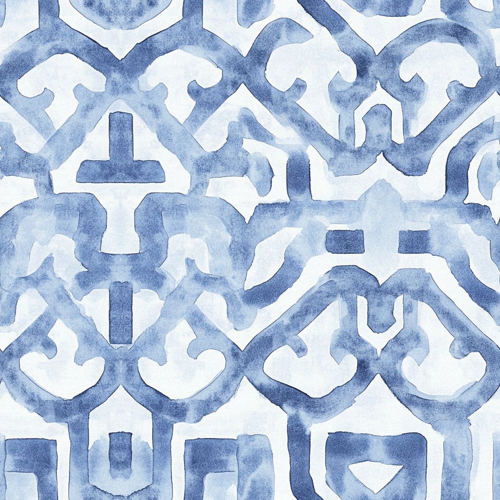 Icy Arabesque Wallpaper - Benton Lane Home - Painted Paper