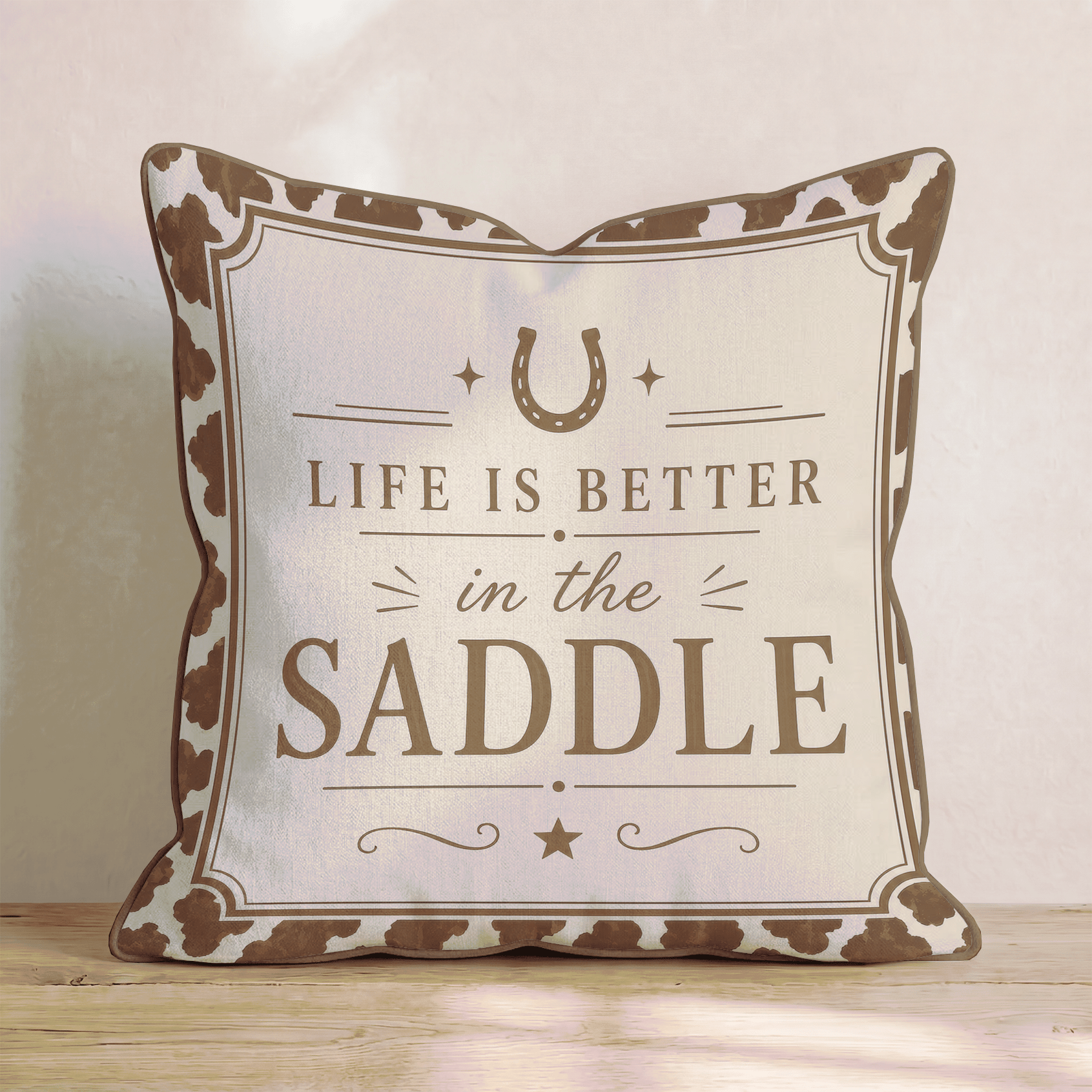 In the Saddle Throw Pillow - Benton Lane Home - Hillcroft Home