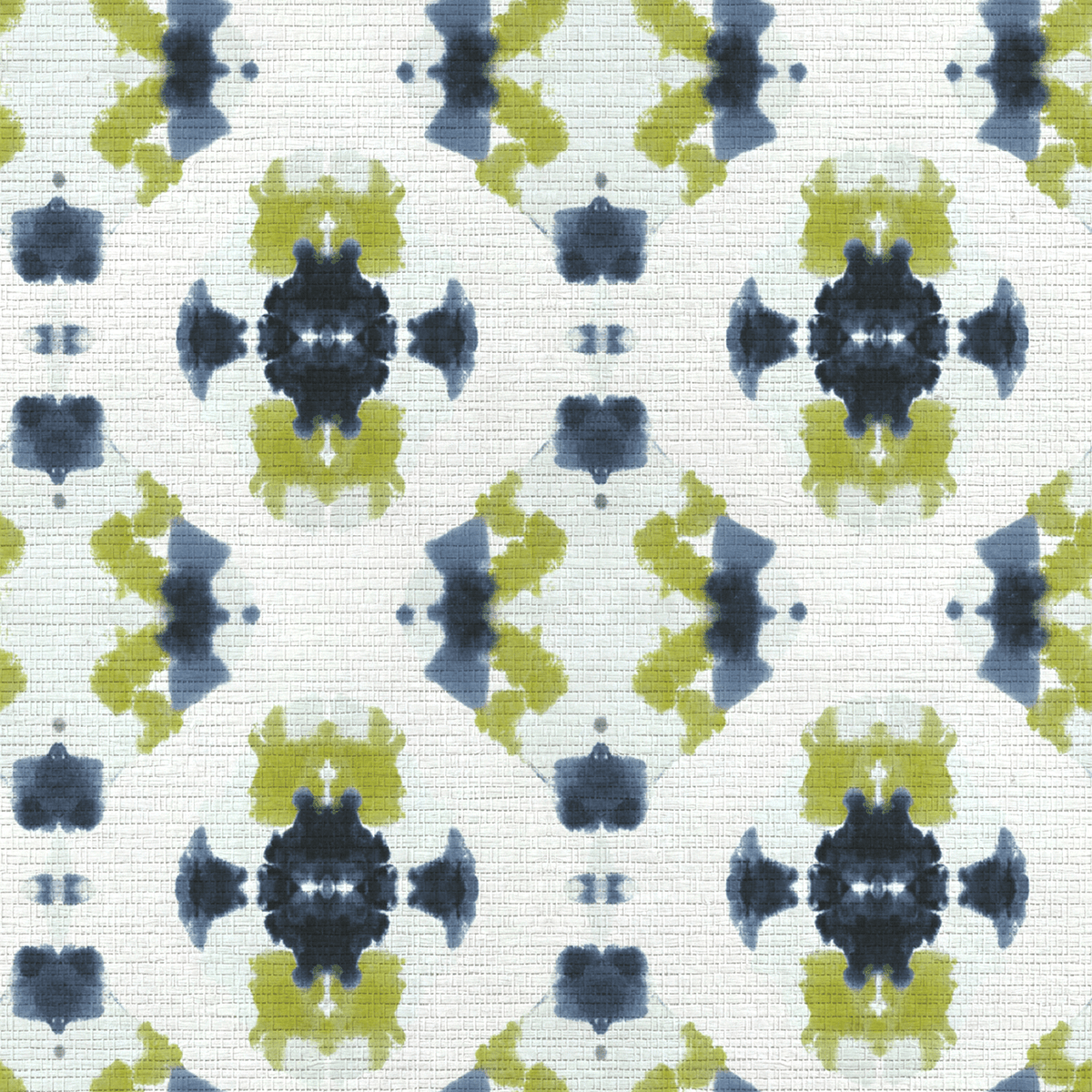 Indigo Clover Faux Grasscloth Wallpaper - Lemon Park