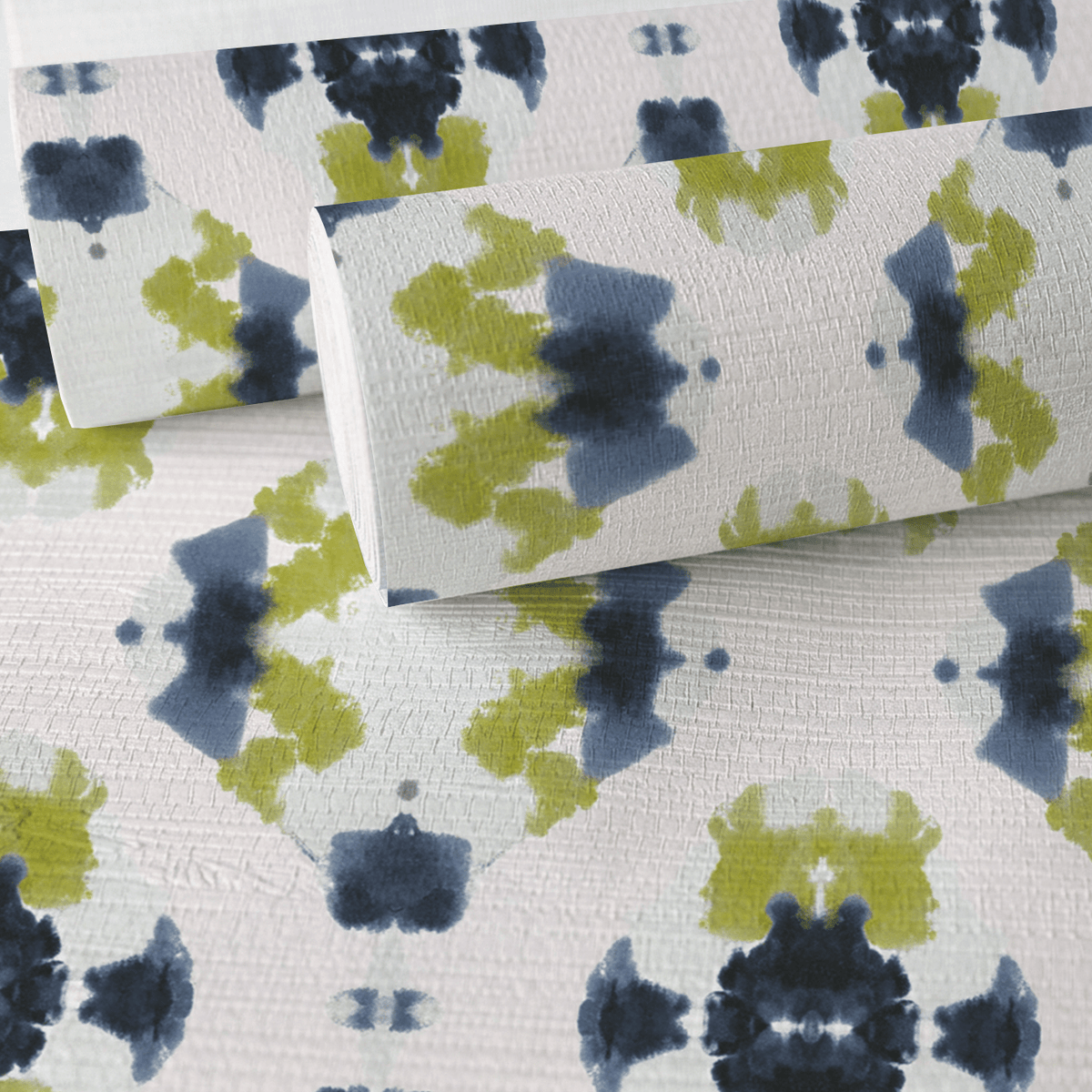 Indigo Clover Faux Grasscloth Wallpaper - Lemon Park