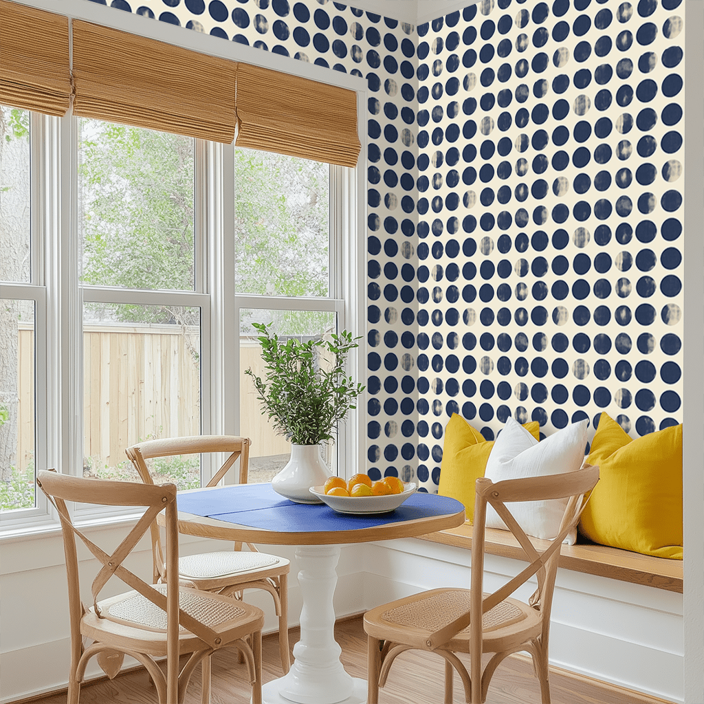 Indigo Dot Wallpaper - Benton Lane Home - Painted Paper