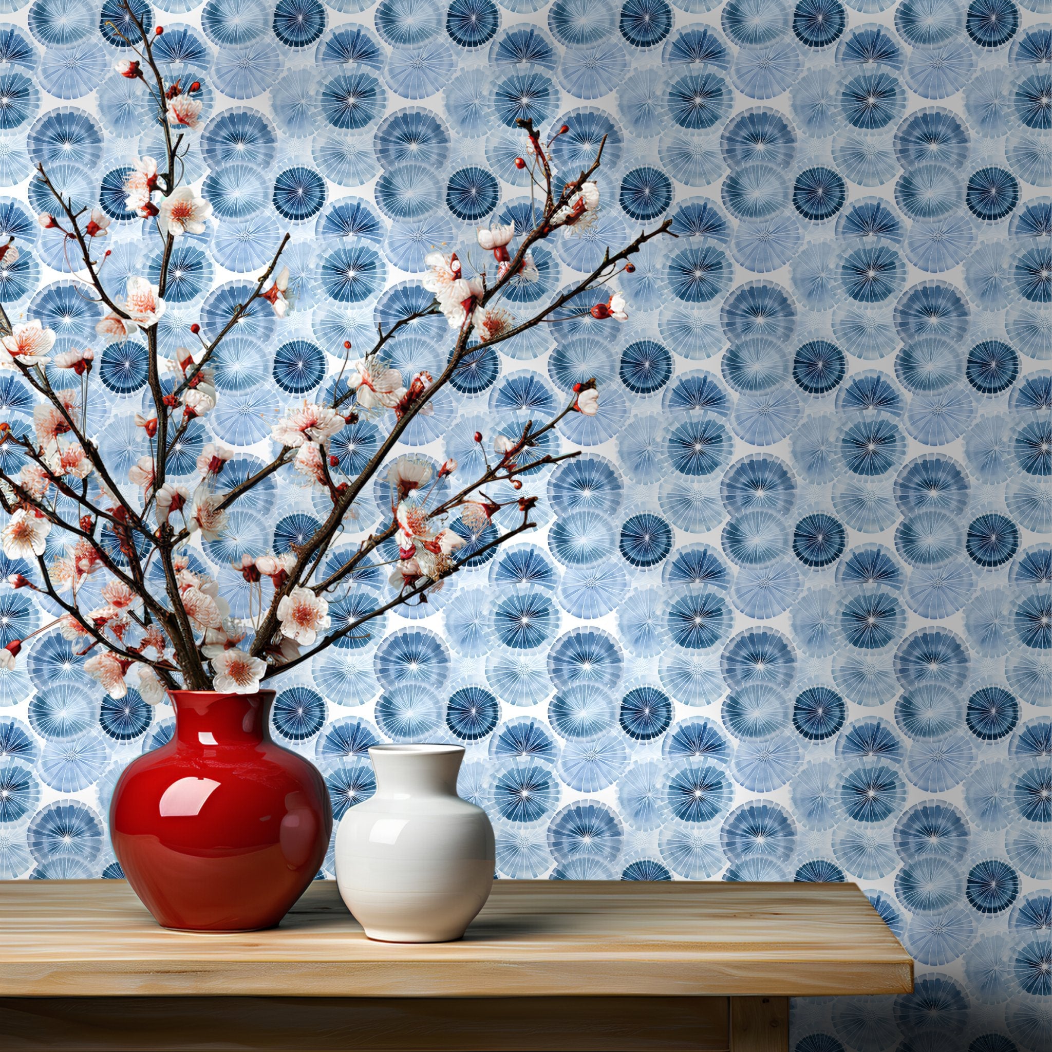 Indigo Eclipse Wallpaper - Painted Paper
