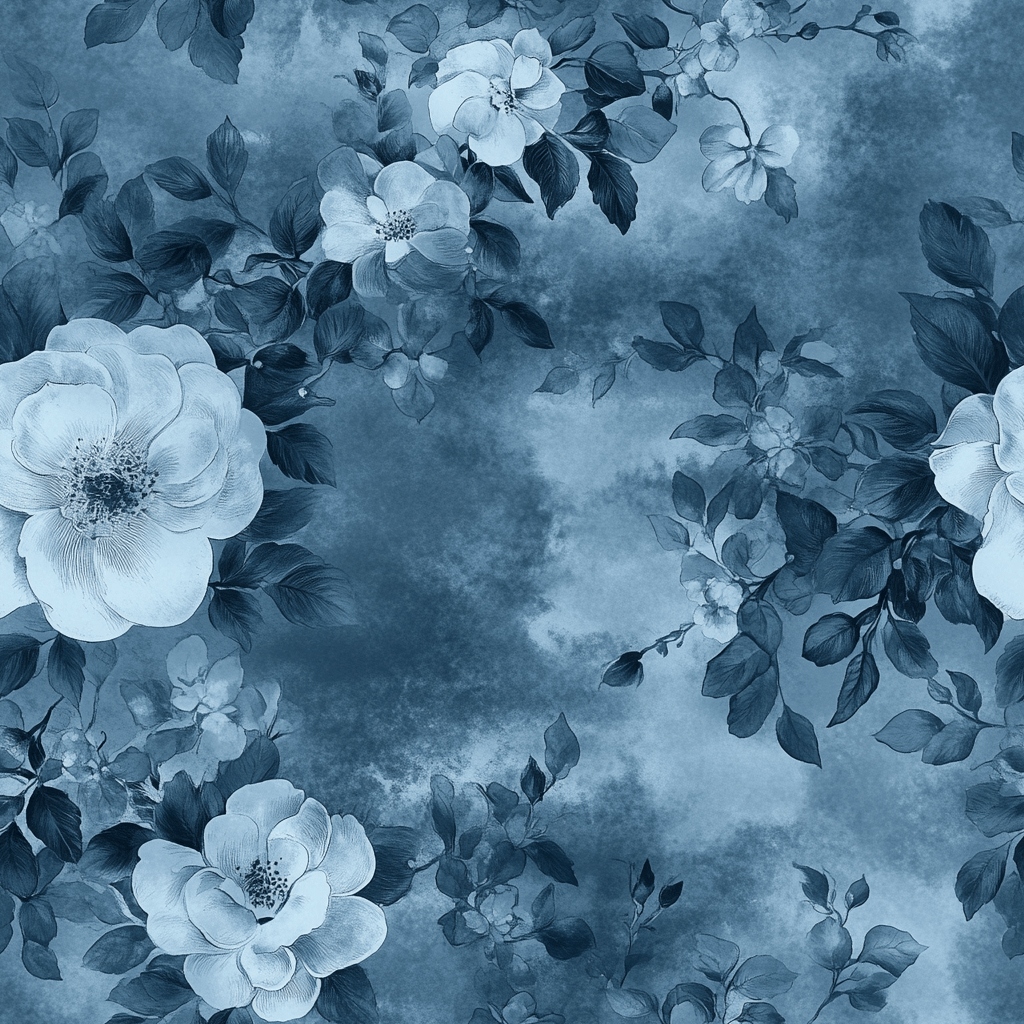 Indigo Garden Wallpaper - Benton Lane Home - Painted Paper