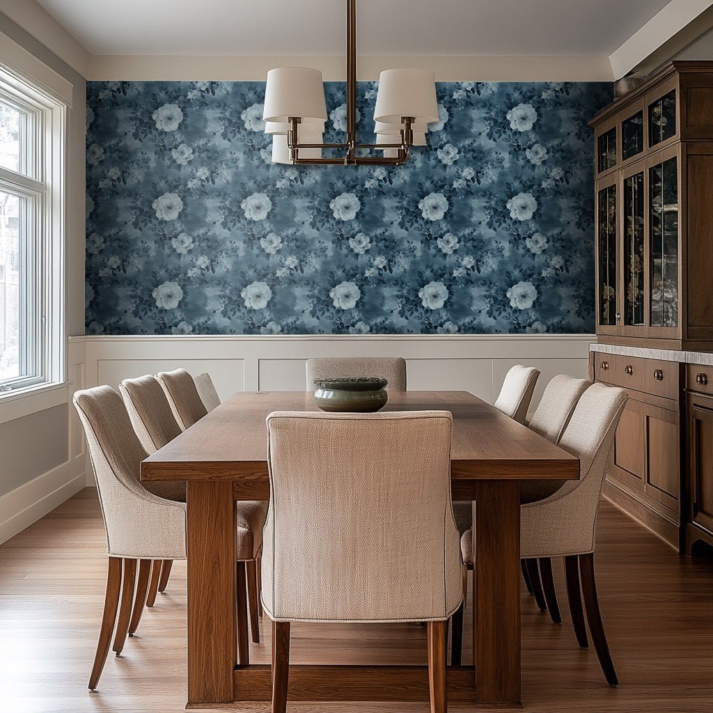 Indigo Garden Wallpaper - Benton Lane Home - Painted Paper
