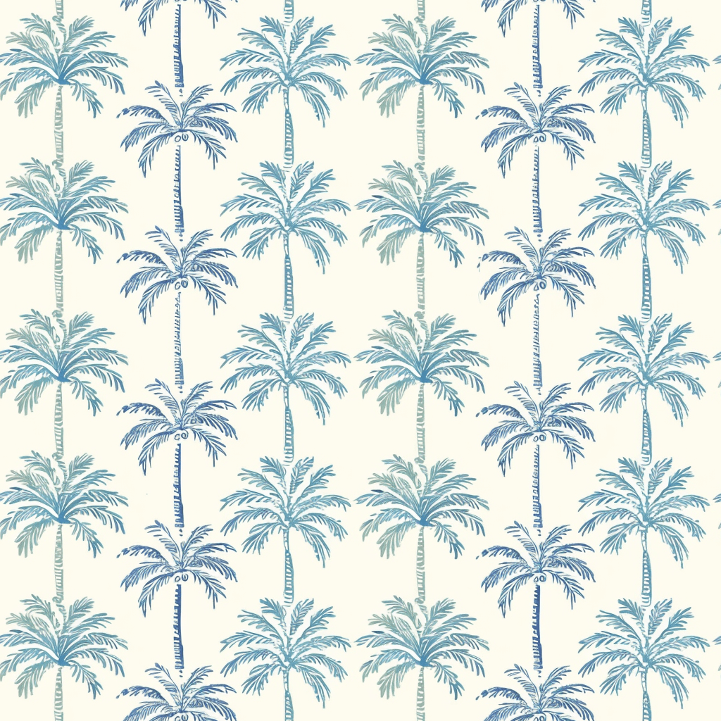 Indigo Palm Wallpaper - Painted Paper