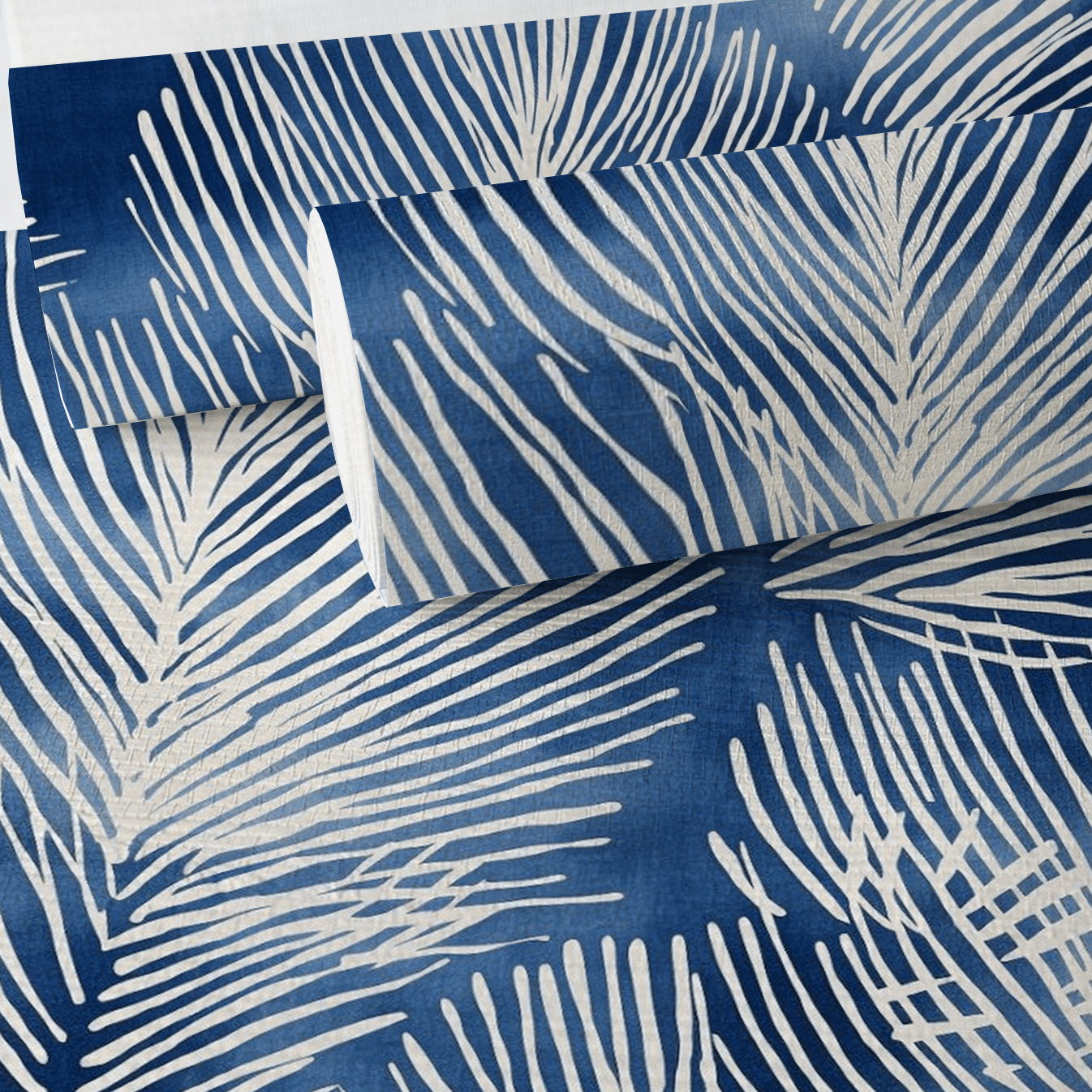 Indigo Shibori Faux Grasscloth Wallpaper - Painted Paper