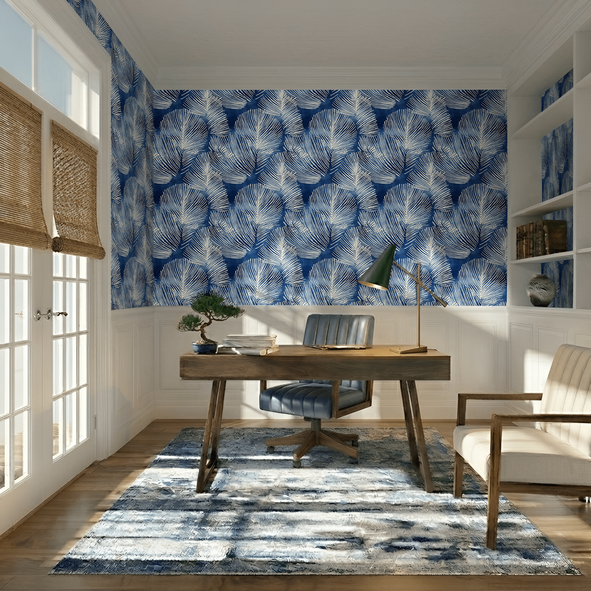 Indigo Shibori Wallpaper - Benton Lane Home - Painted Paper