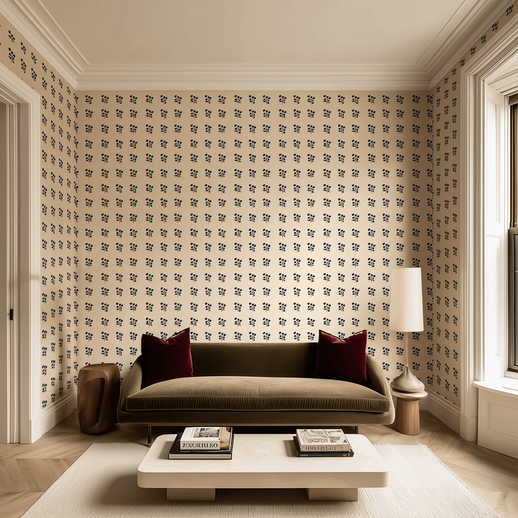 Inked Bloom Wallpaper - Benton Lane Home - Painted Paper