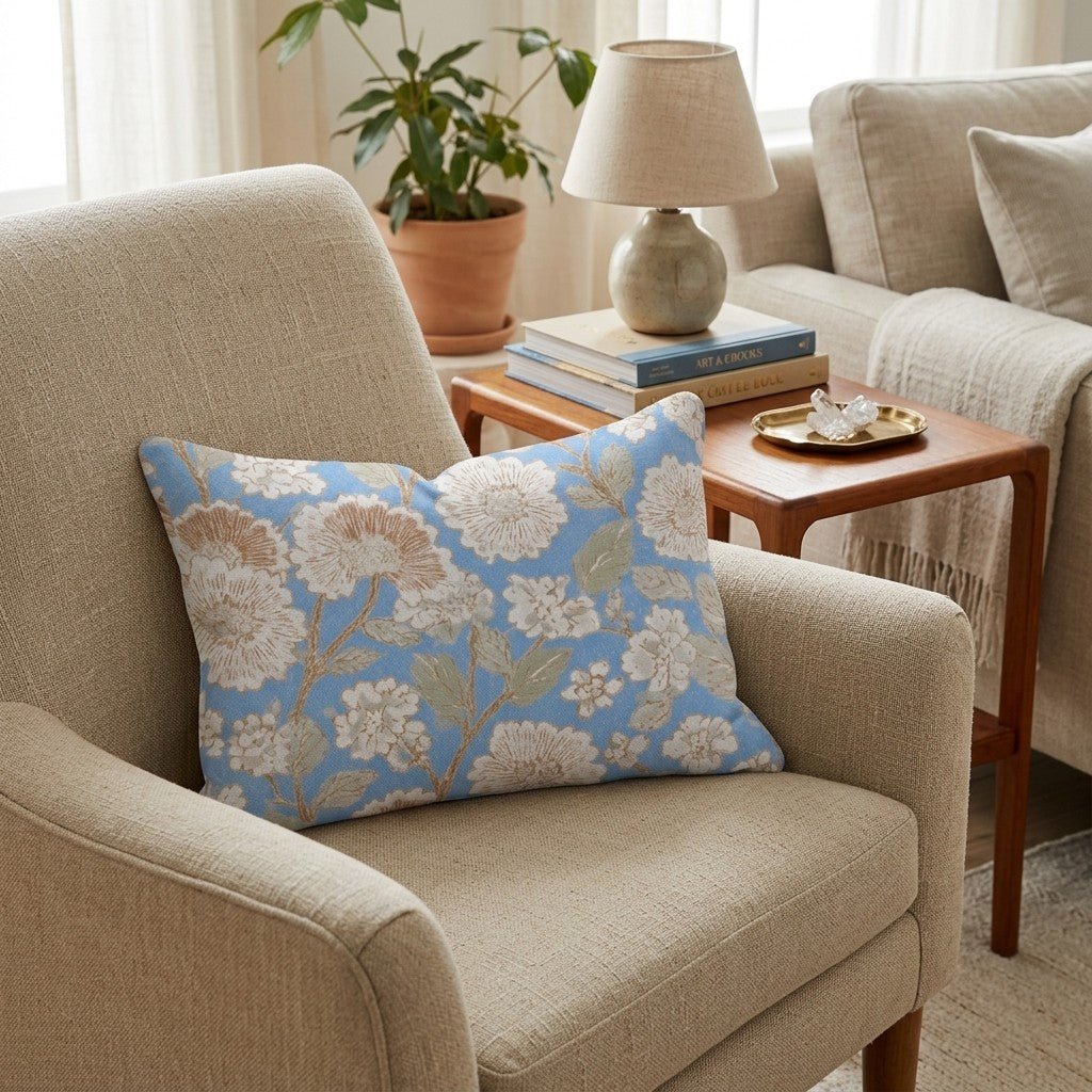 Inked Iris Throw Pillow - Hillcroft Home