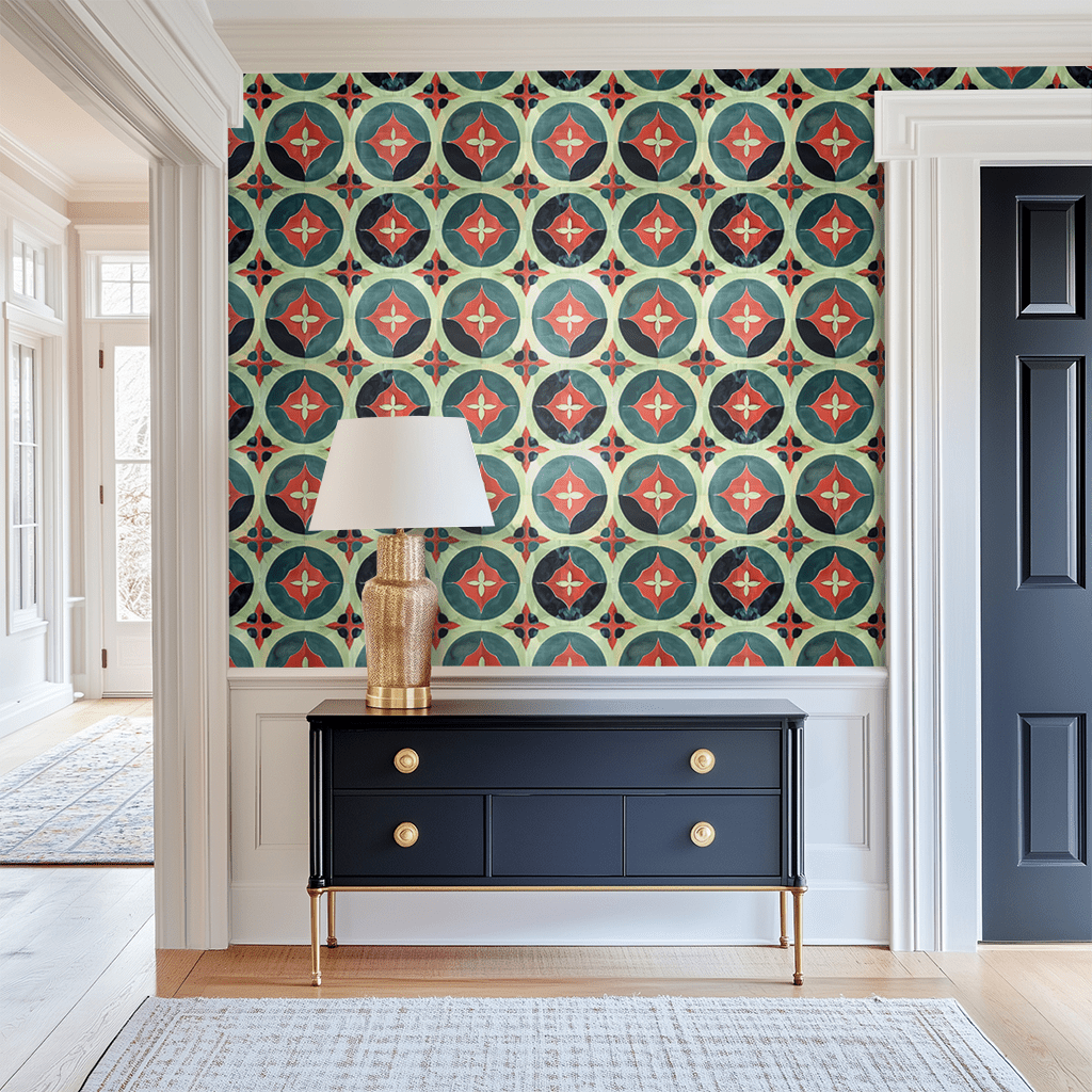 Isabella Fleur - de - Lis Watercolor Wallpaper - Lemon Park
