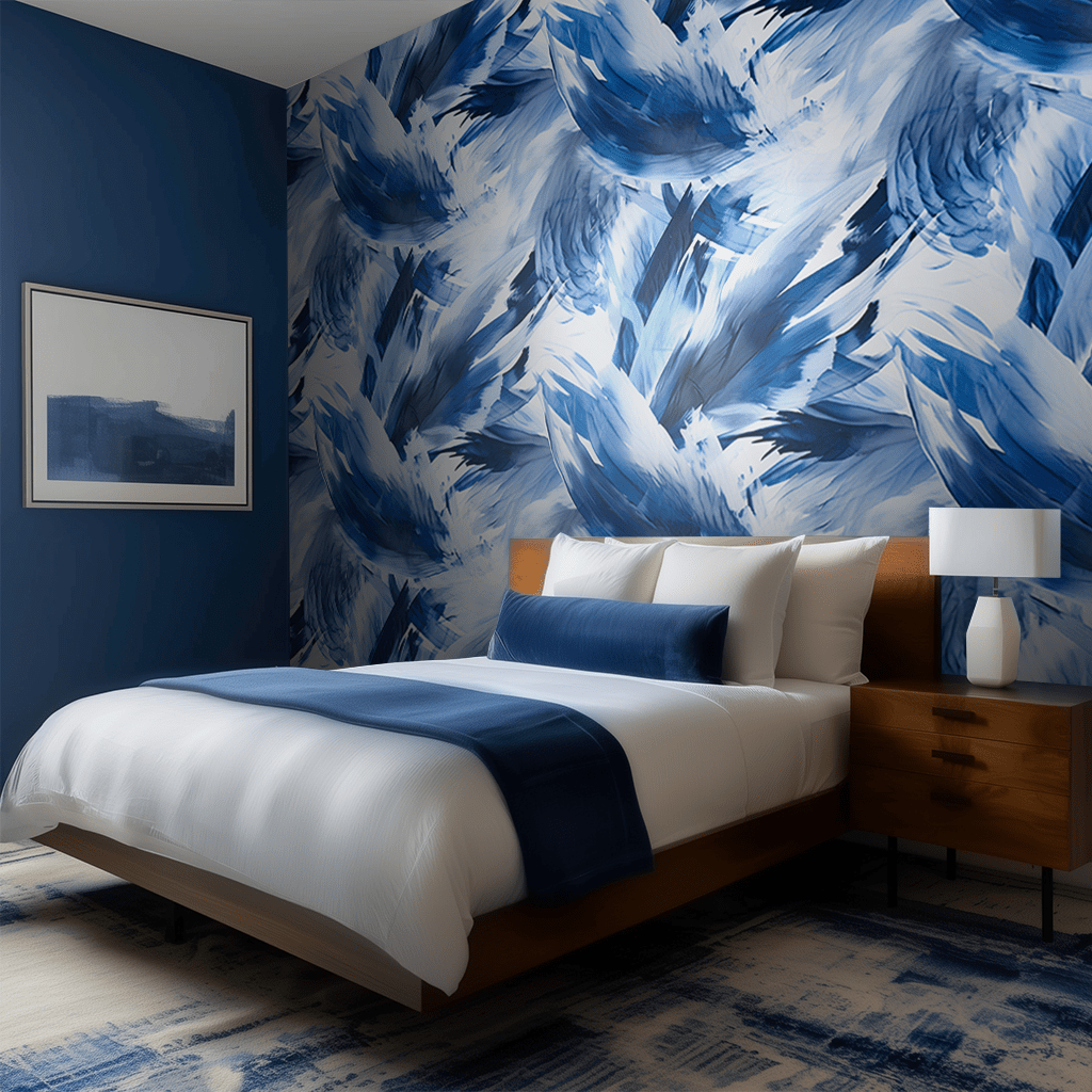 Isla Azure Flow Mural - Benton Lane Home - Painted Paper