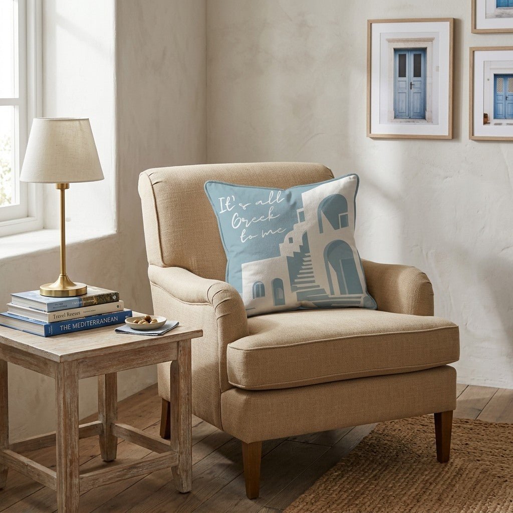 It’s all Greek to me Throw Pillow - Benton Lane Home - Hillcroft Home