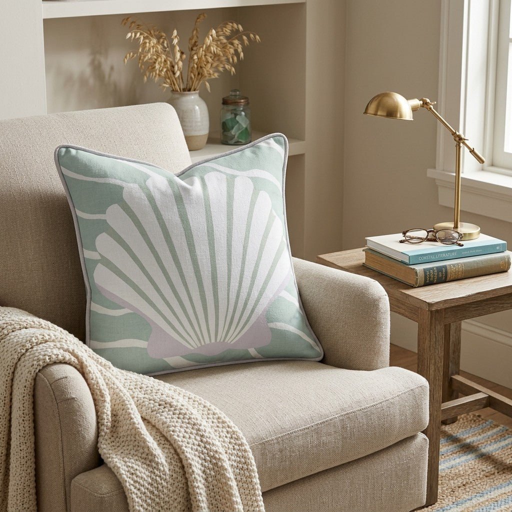 Ivory Shell Throw Pillow - Benton Lane Home - Hillcroft Home