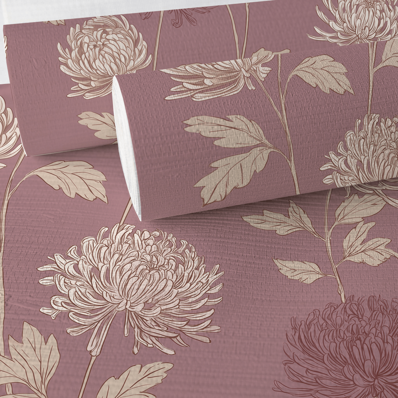 Jamilyn Floral Faux Grasscloth Wallpaper - Painted Paper