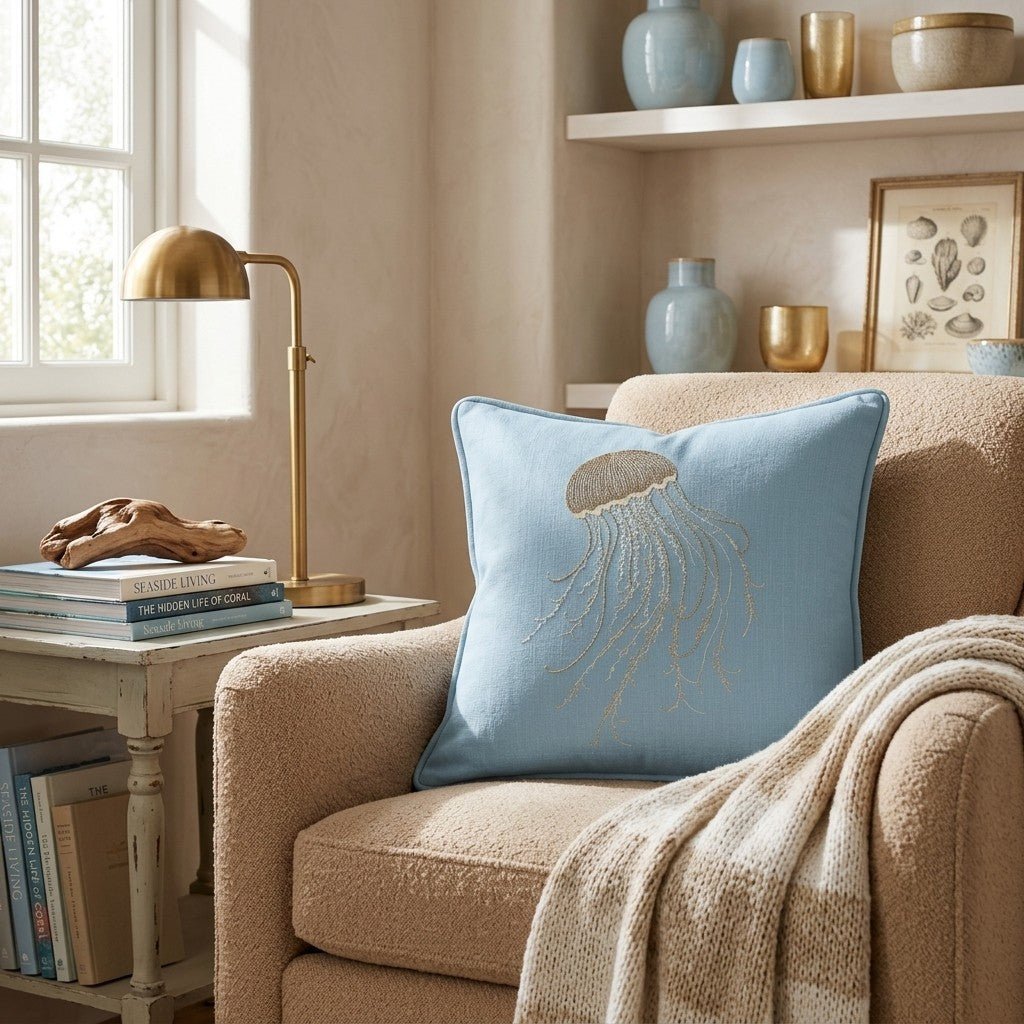 Jellyfish Float Throw Pillow - Benton Lane Home - Hillcroft Home