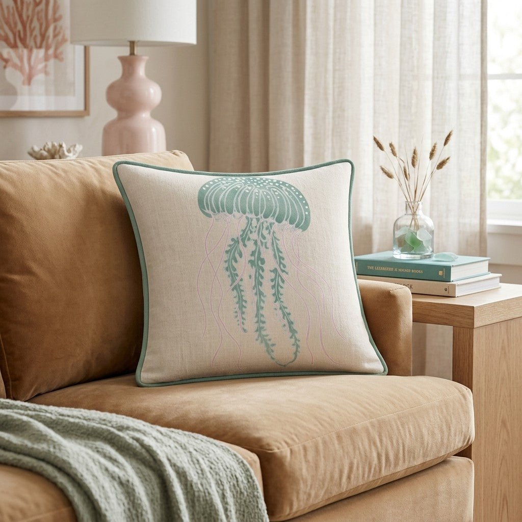 Jellyfish Swim Throw Pillow - Hillcroft Home