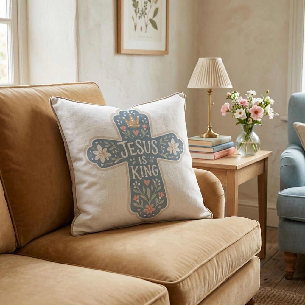 Jesus is King Throw Pillow - Benton Lane Home - Hillcroft Home