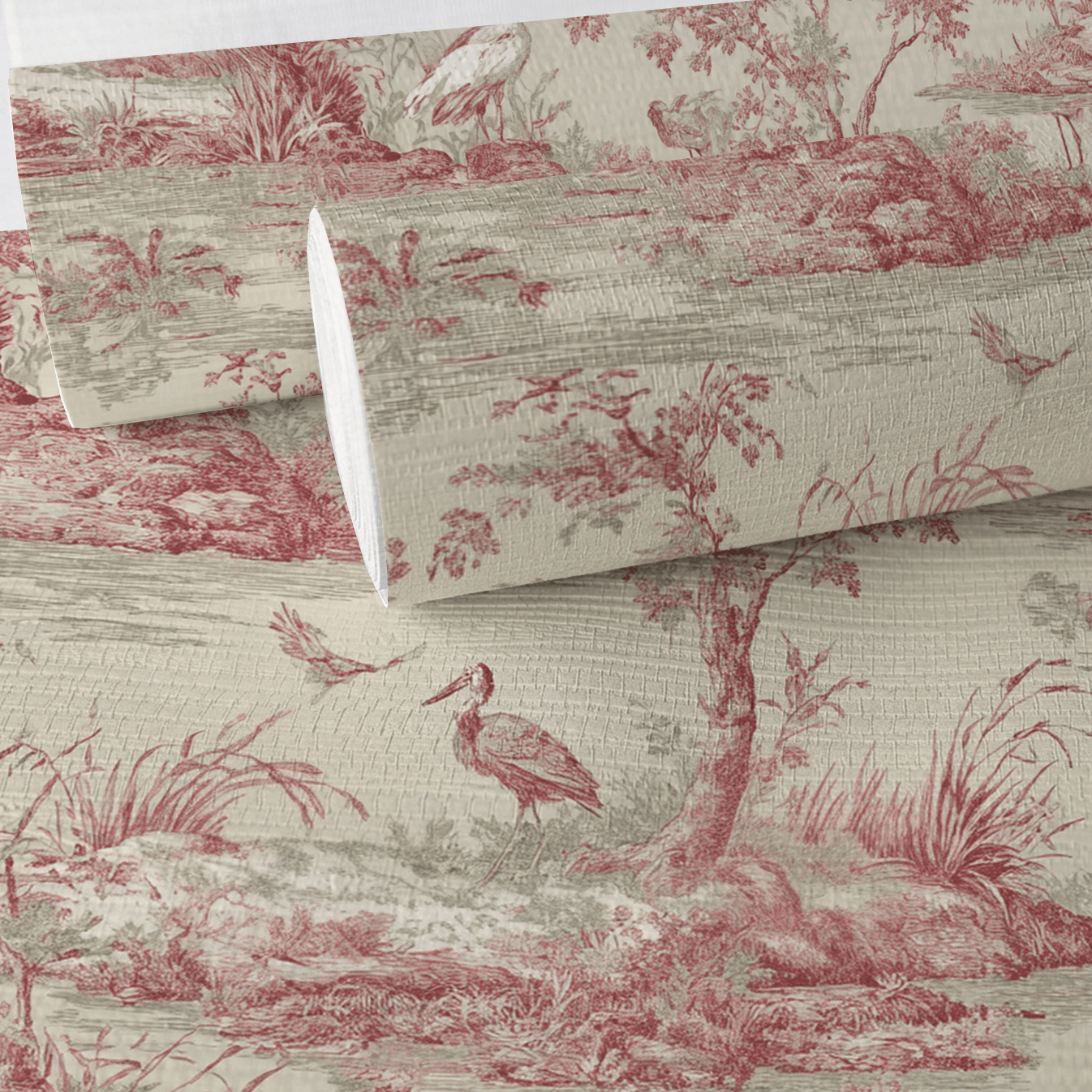 Julianne Toile Faux Grasscloth Wallpaper - Painted Paper