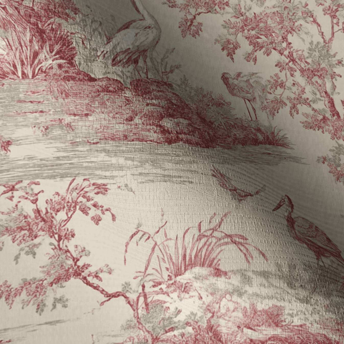 Julianne Toile Faux Grasscloth Wallpaper - Painted Paper