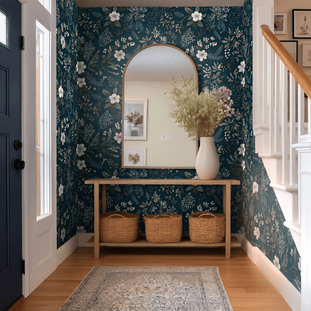 June Blossom Faux Grasscloth Wallpaper - Benton Lane Home - Painted Paper