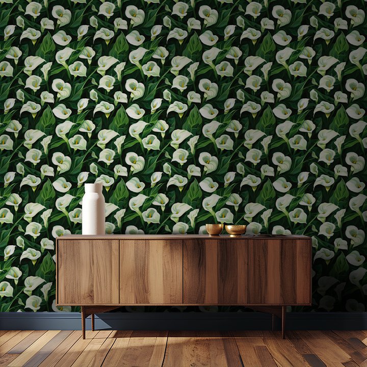 June Calla Lily Wallpaper - Painted Paper