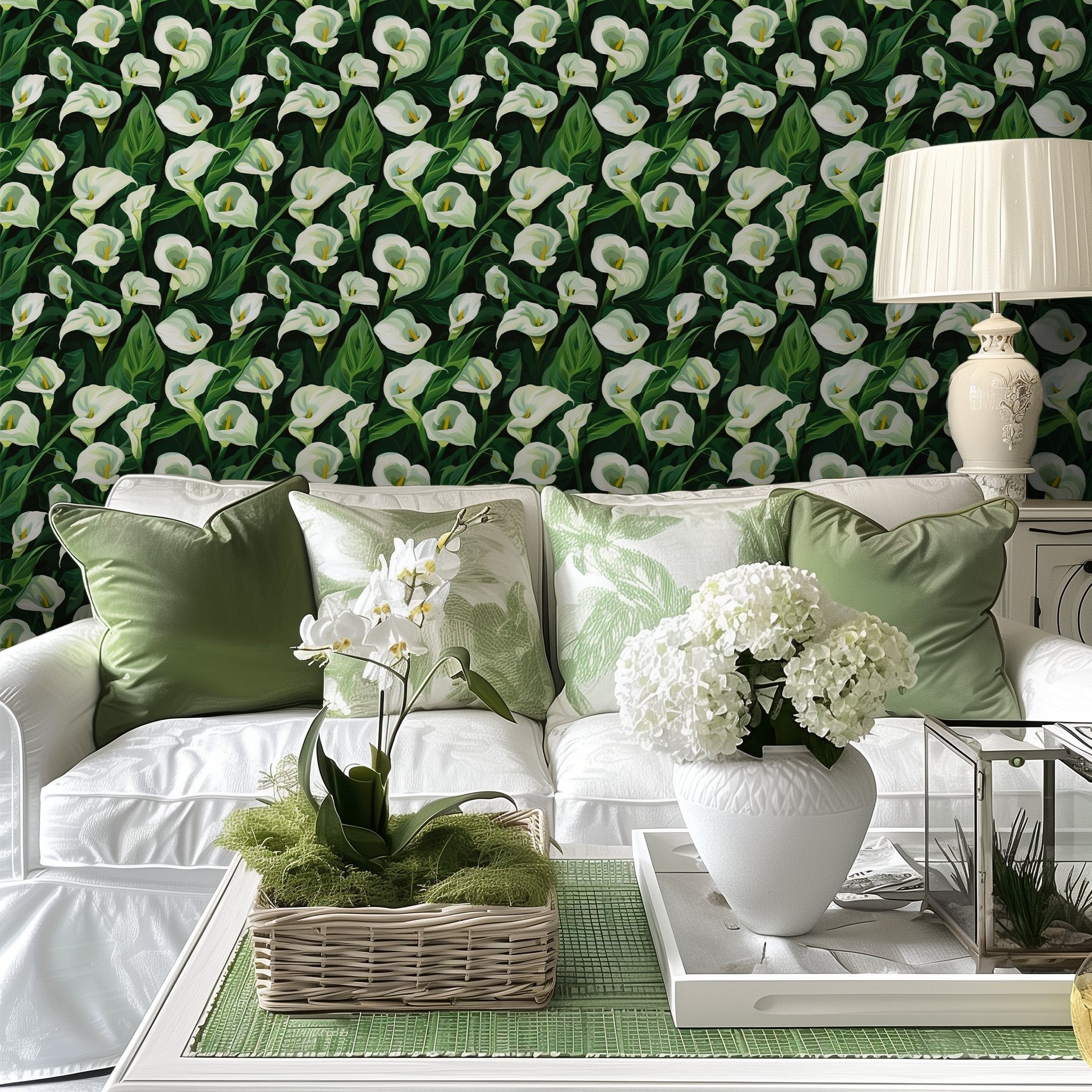 June Calla Lily Wallpaper - Painted Paper