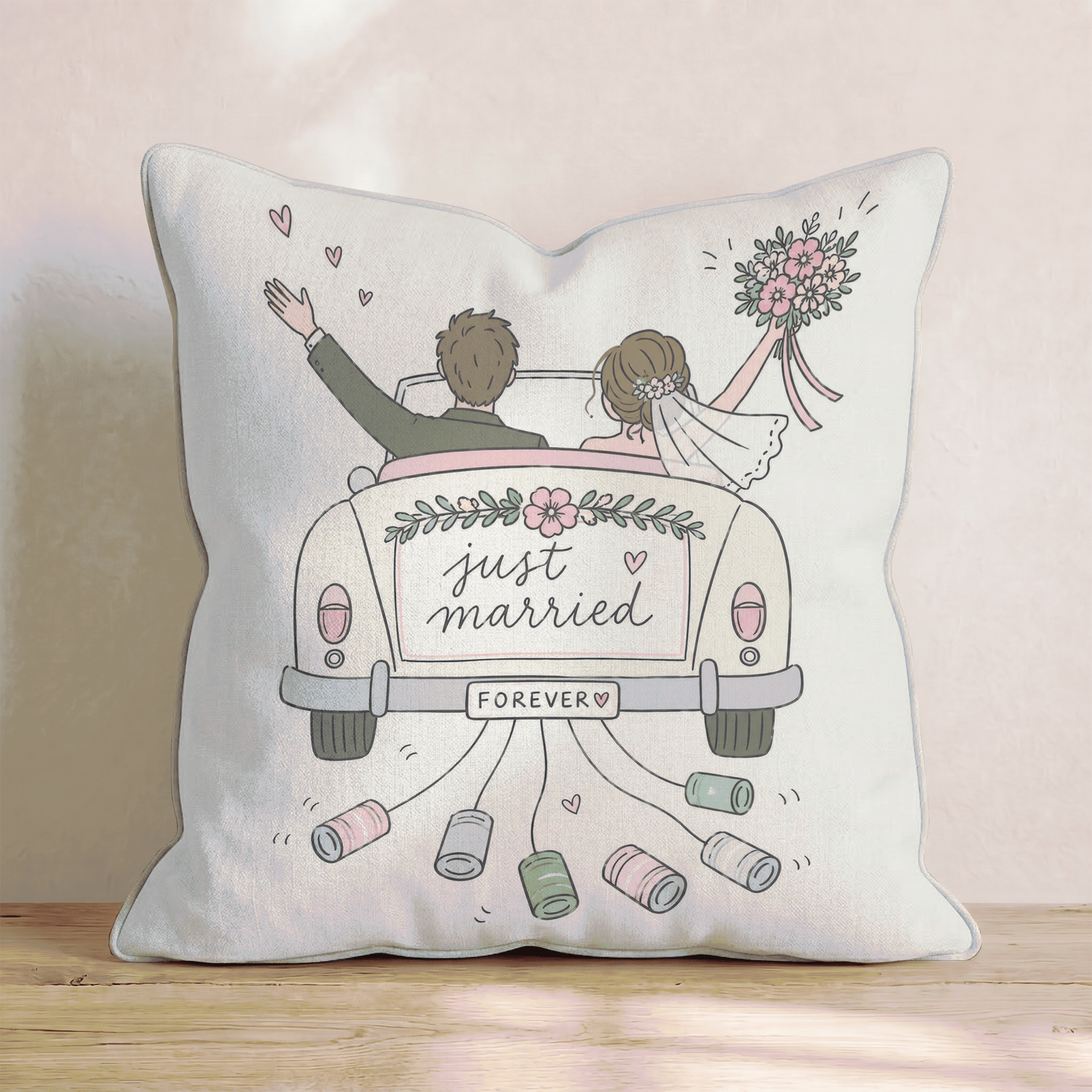 Just Married Throw Pillow - Benton Lane Home - Hillcroft Home