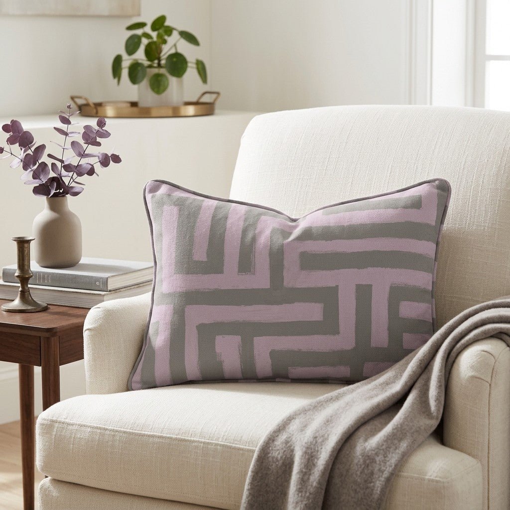Kensington Maze Throw Pillow - Benton Lane Home - Lemon Park