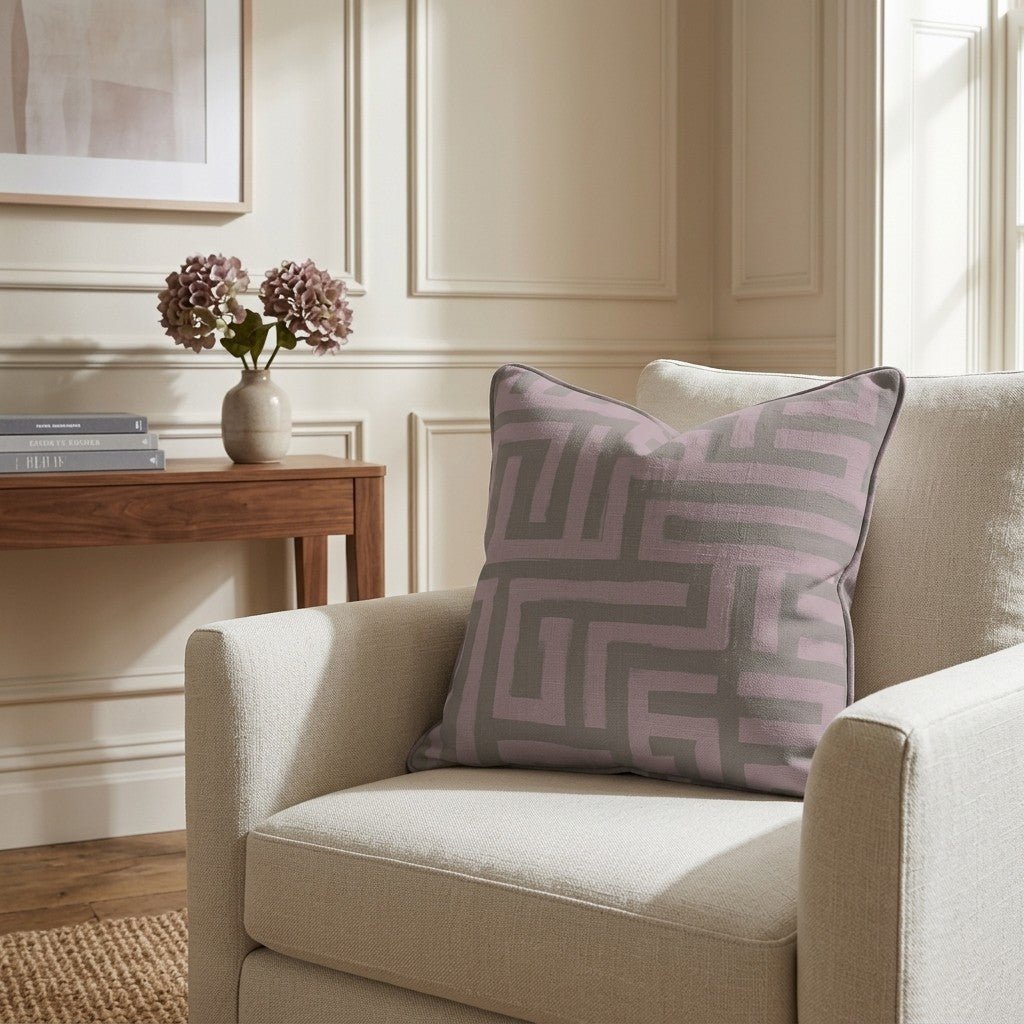 Kensington Maze Throw Pillow - Benton Lane Home - Lemon Park