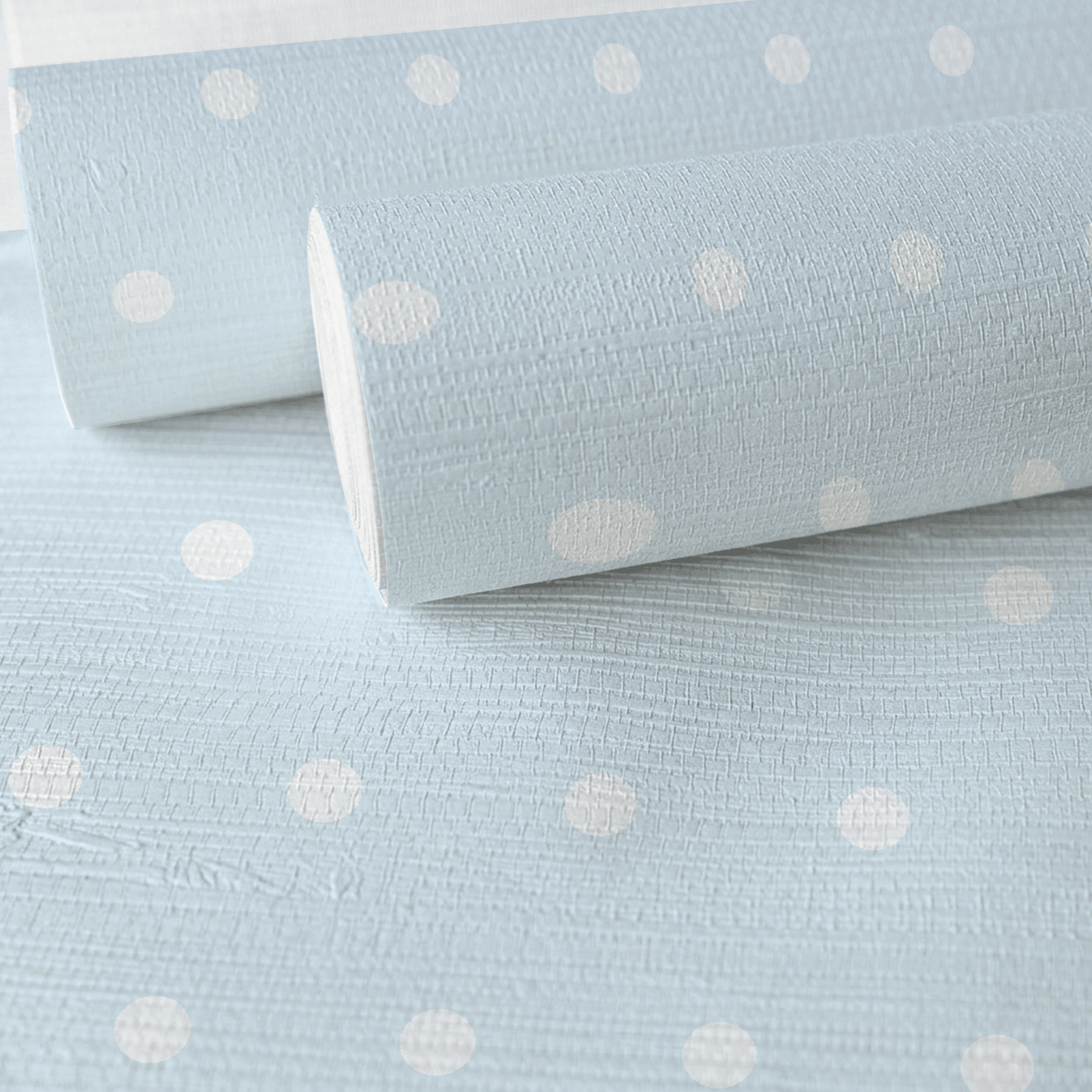 Key Lime Columbia Blue Polka Dot Faux Grasscloth Wallpaper - Lemon Park