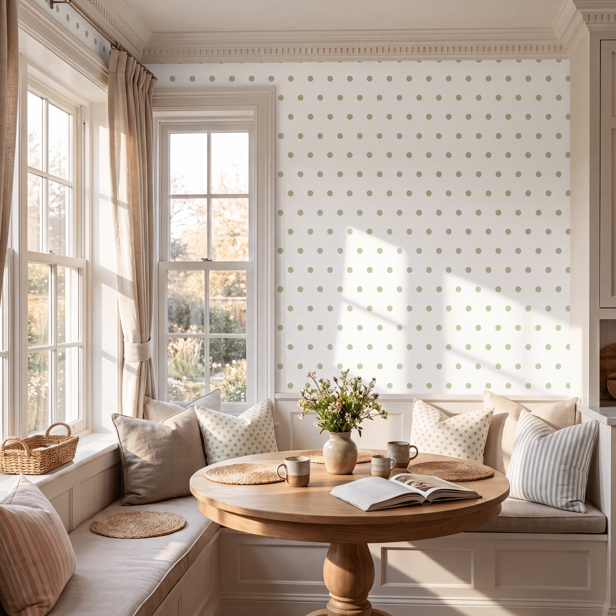 Key Lime Ice Polka Dot Wallpaper - Lemon Park