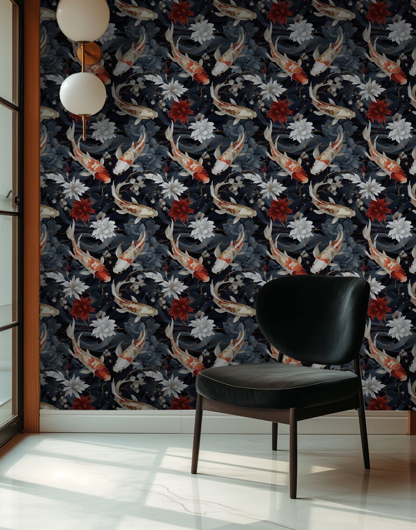Koi Serenity Wallpaper - Benton Lane Home - Painted Paper