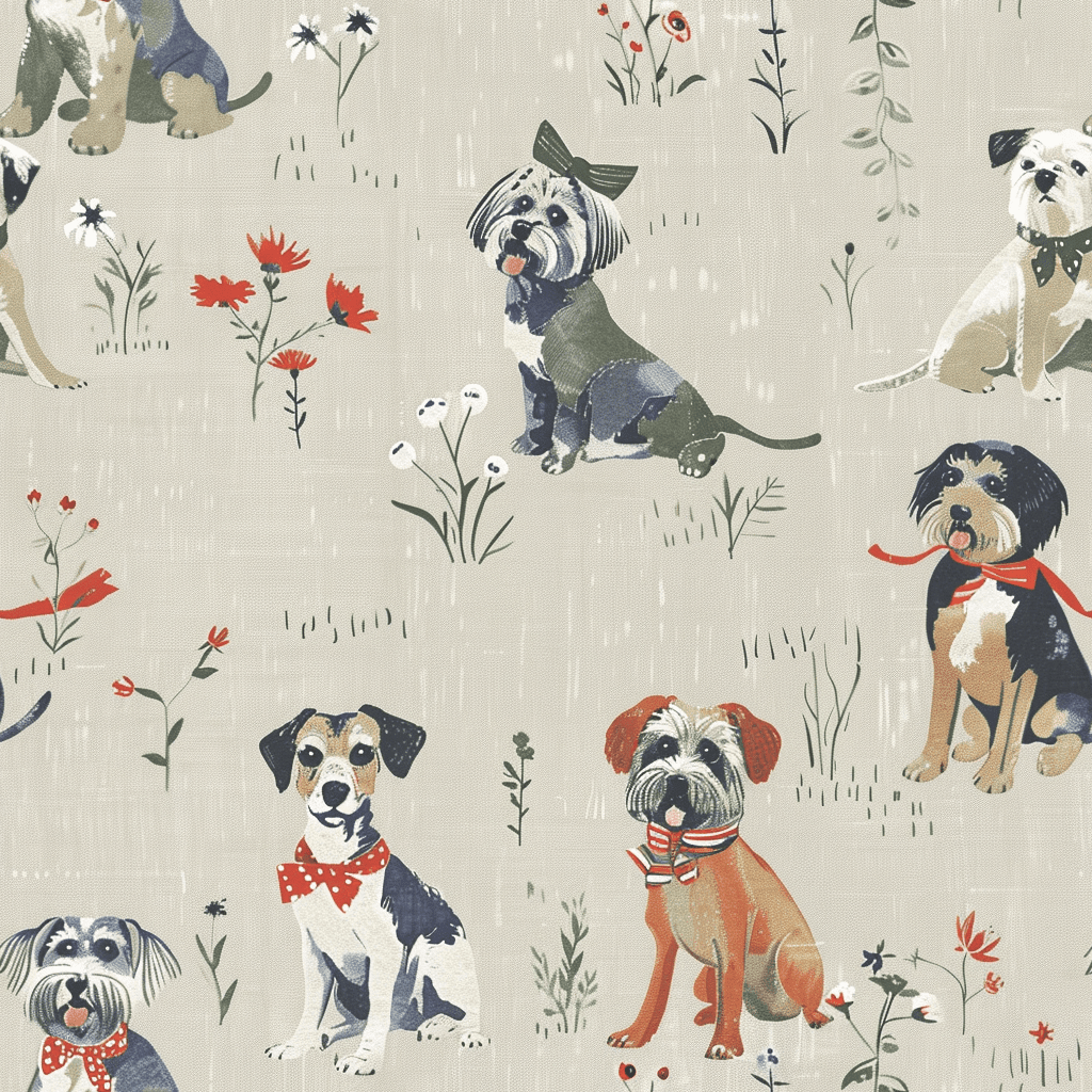 La Vie en Leash Wallpaper - Benton Lane Home - Painted Paper