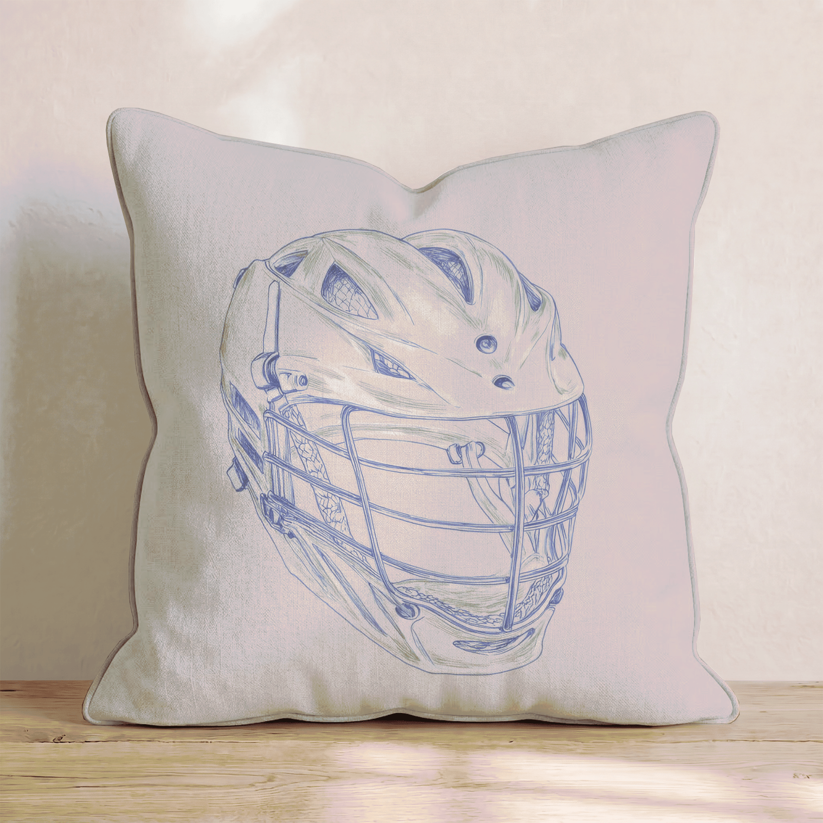 Lacrosse Helmet Throw Pillow - Benton Lane Home - Hillcroft Home