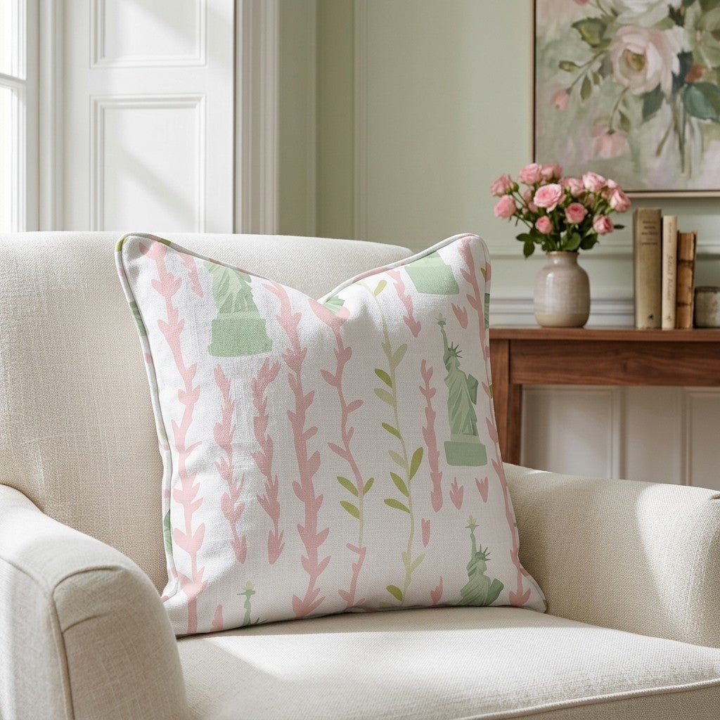 Lady Liberty Throw Pillow - Benton Lane Home - Lemon Park