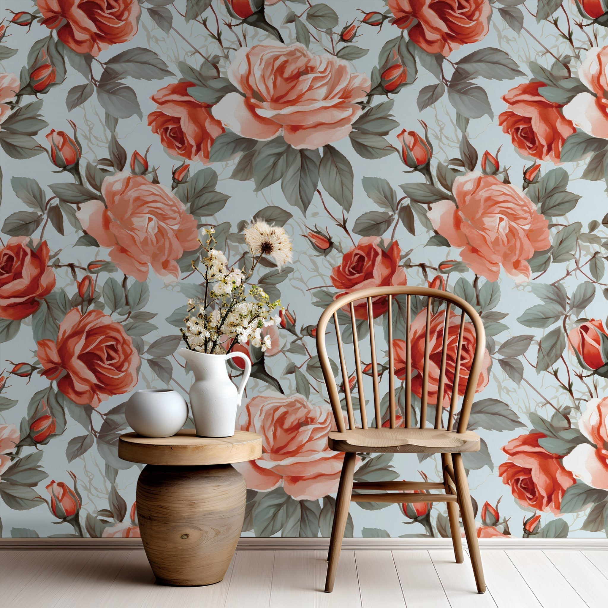 Laken Floral Wallpaper - Benton Lane Home - Painted Paper