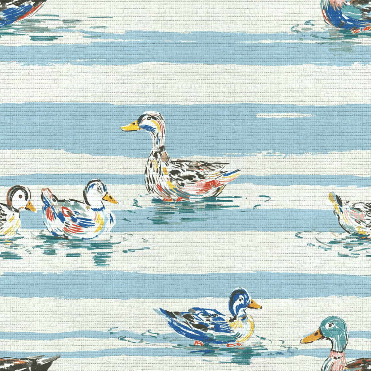 Lakeside Stripe Faux Grasscloth Wallpaper - Benton Lane Home - Lemon Park