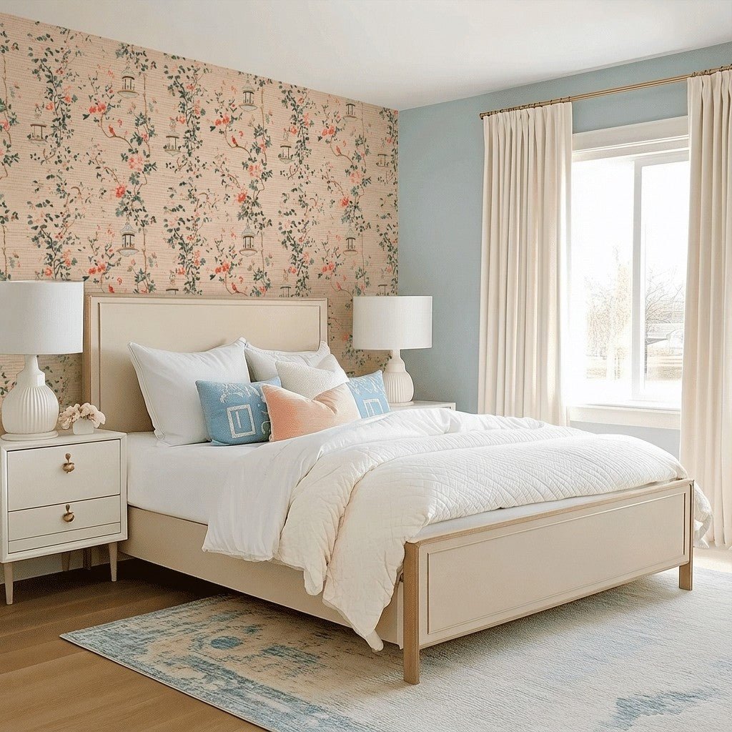 Lantern Lit Faux Grasscloth Wallpaper - Benton Lane Home - Lemon Park