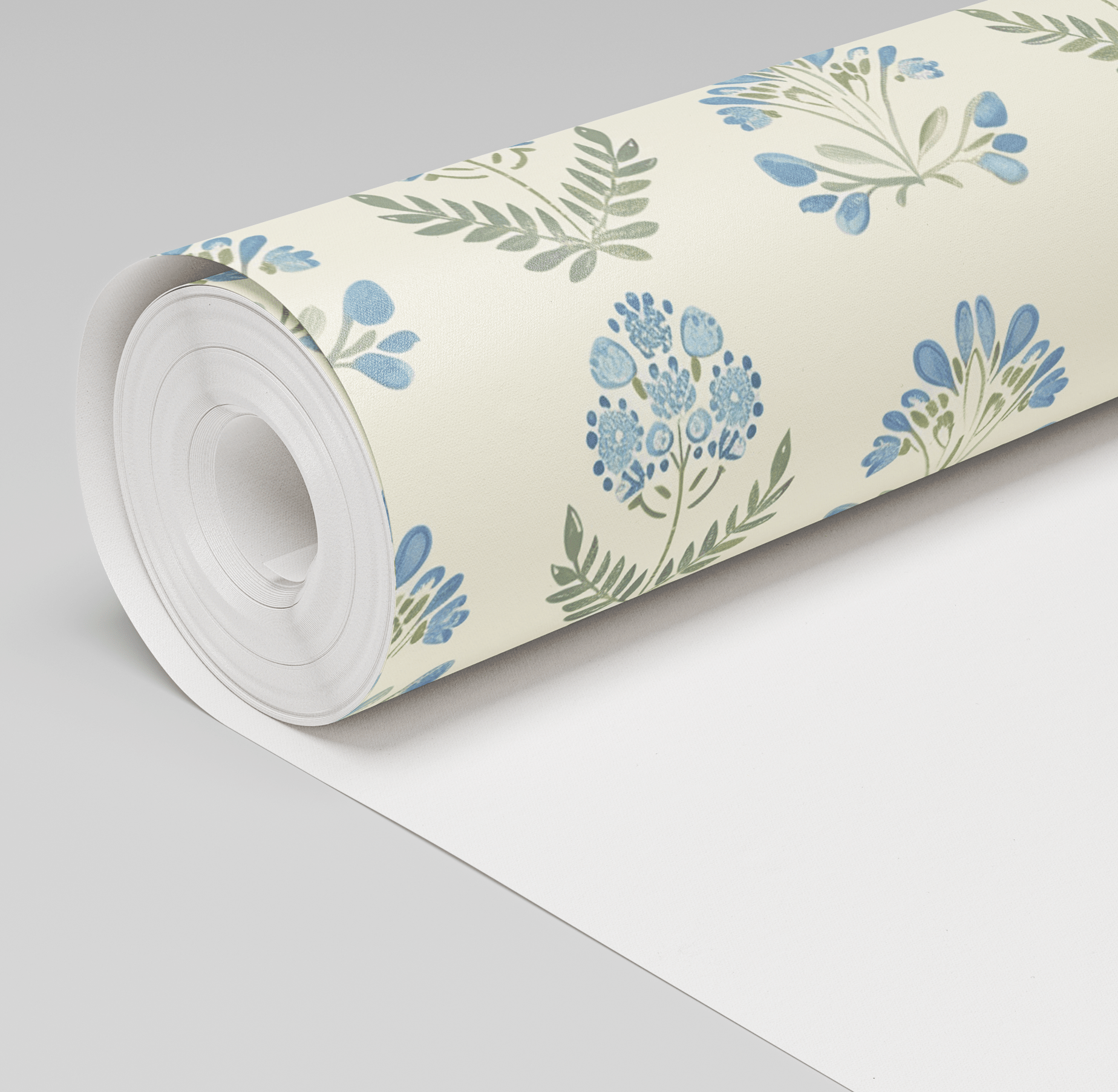 Lapis Topiary Wallpaper - Painted Paper