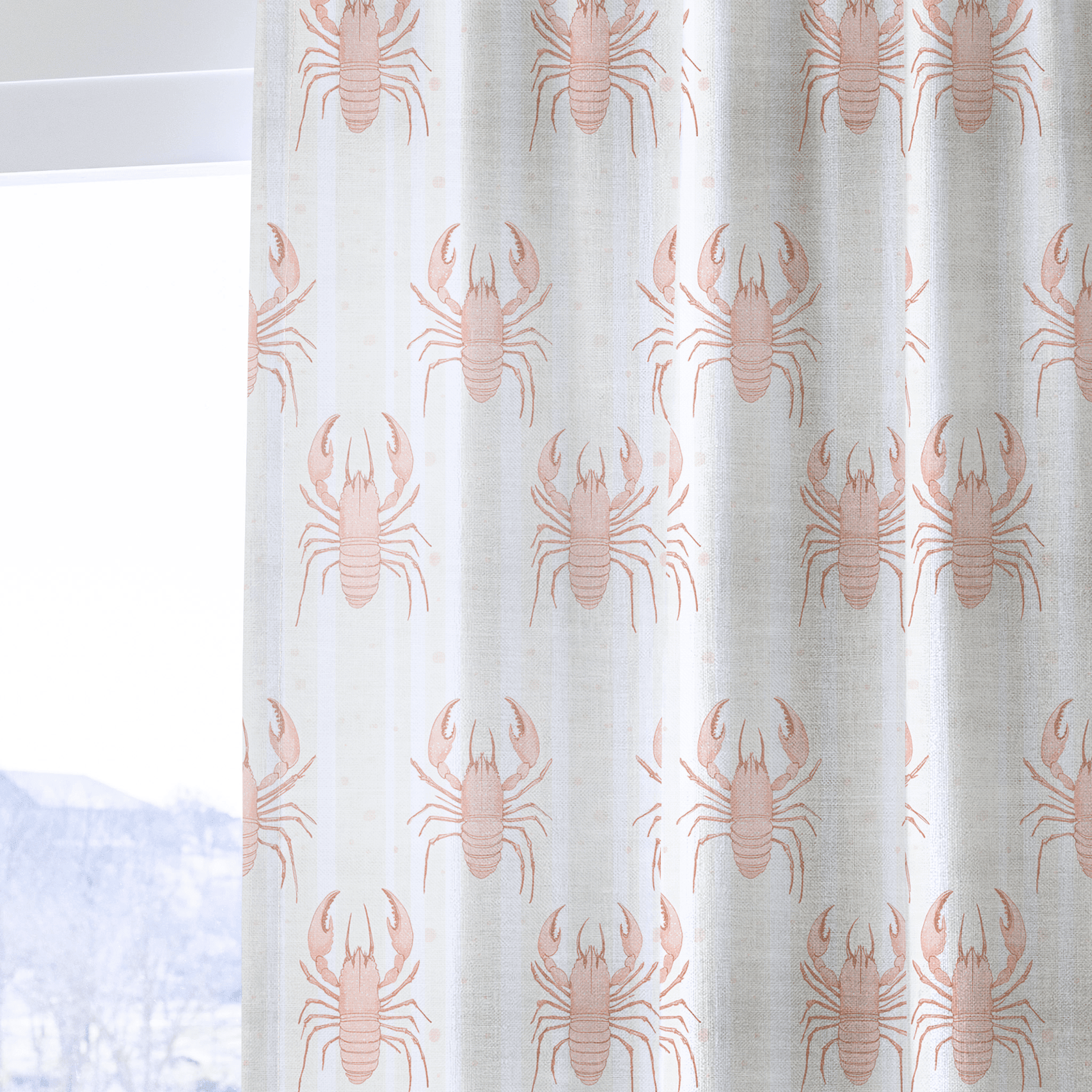 Larry Lobsters - Drapery - Benton Lane Home - Lemon Park