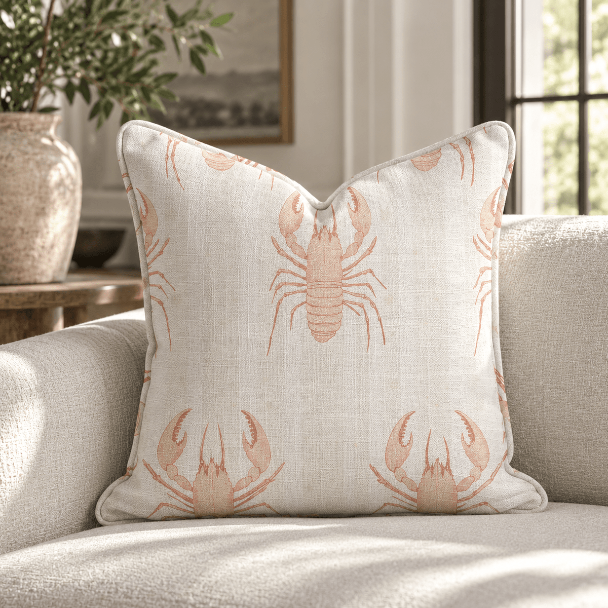 Larry Lobsters Throw Pillow - Benton Lane Home - Lemon Park