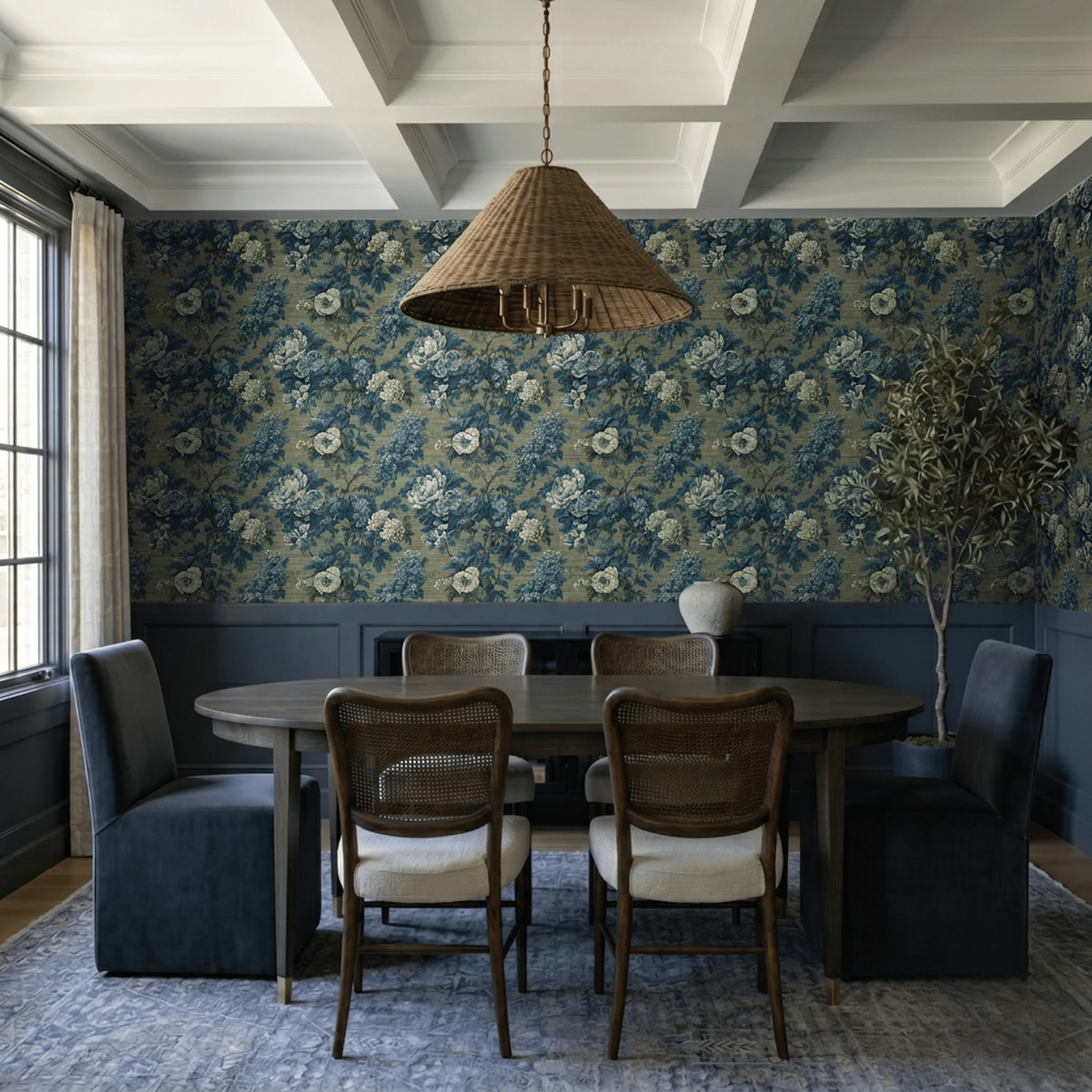 Laurel & Bloom Faux Grasscloth Wallpaper - Benton Lane Home - Painted Paper