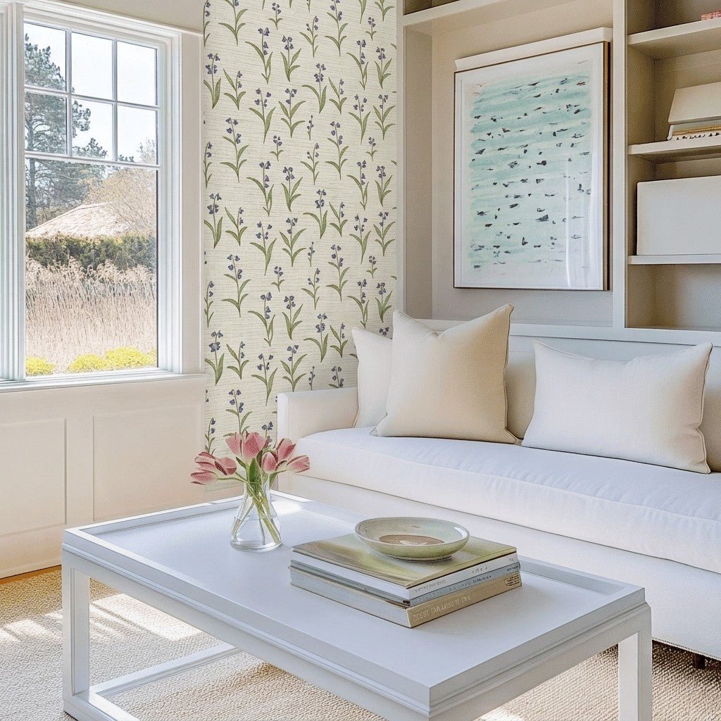 Lavender Haze Faux Grasscloth Wallpaper - Benton Lane Home - Lemon Park