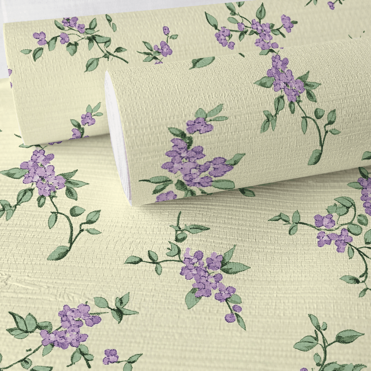 Lavender Sprig Faux Grasscloth Wallpaper - Benton Lane Home - Lemon Park