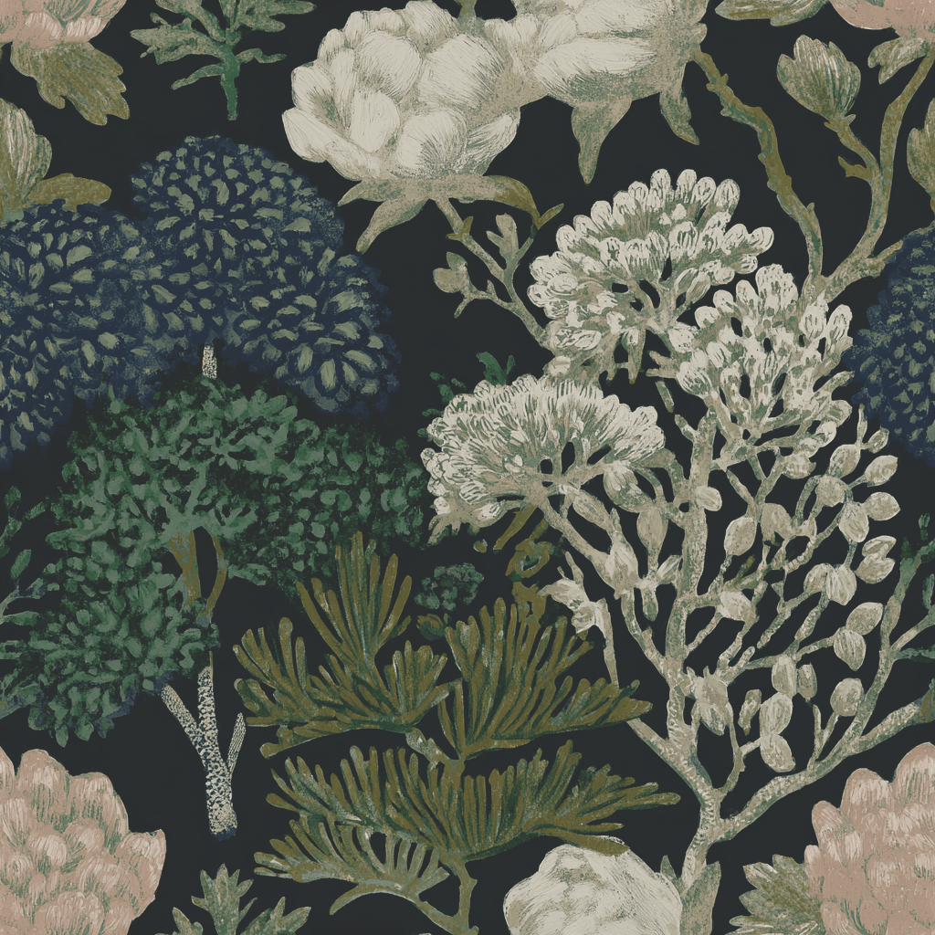 Layered Botanicals Wallpaper - Painted Paper