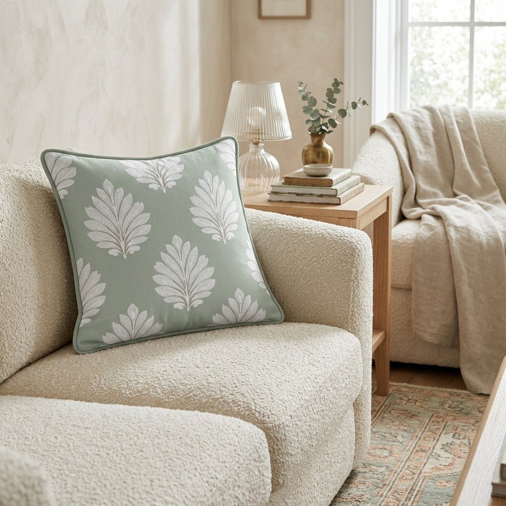 Leaf Damask Throw Pillow - Benton Lane Home - Hillcroft Home