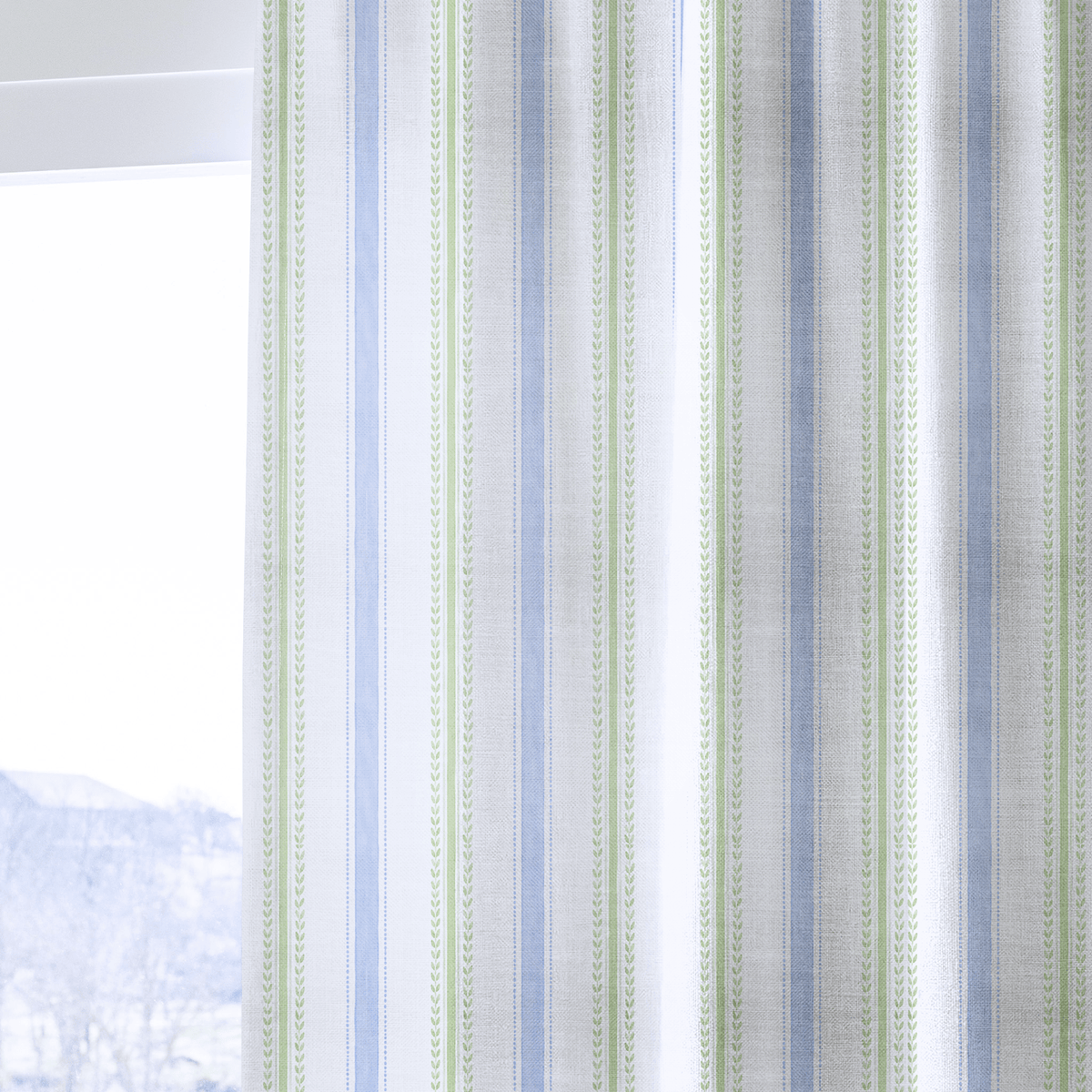 Leaf Me Be Garden Stripe - Drapery - Lemon Park